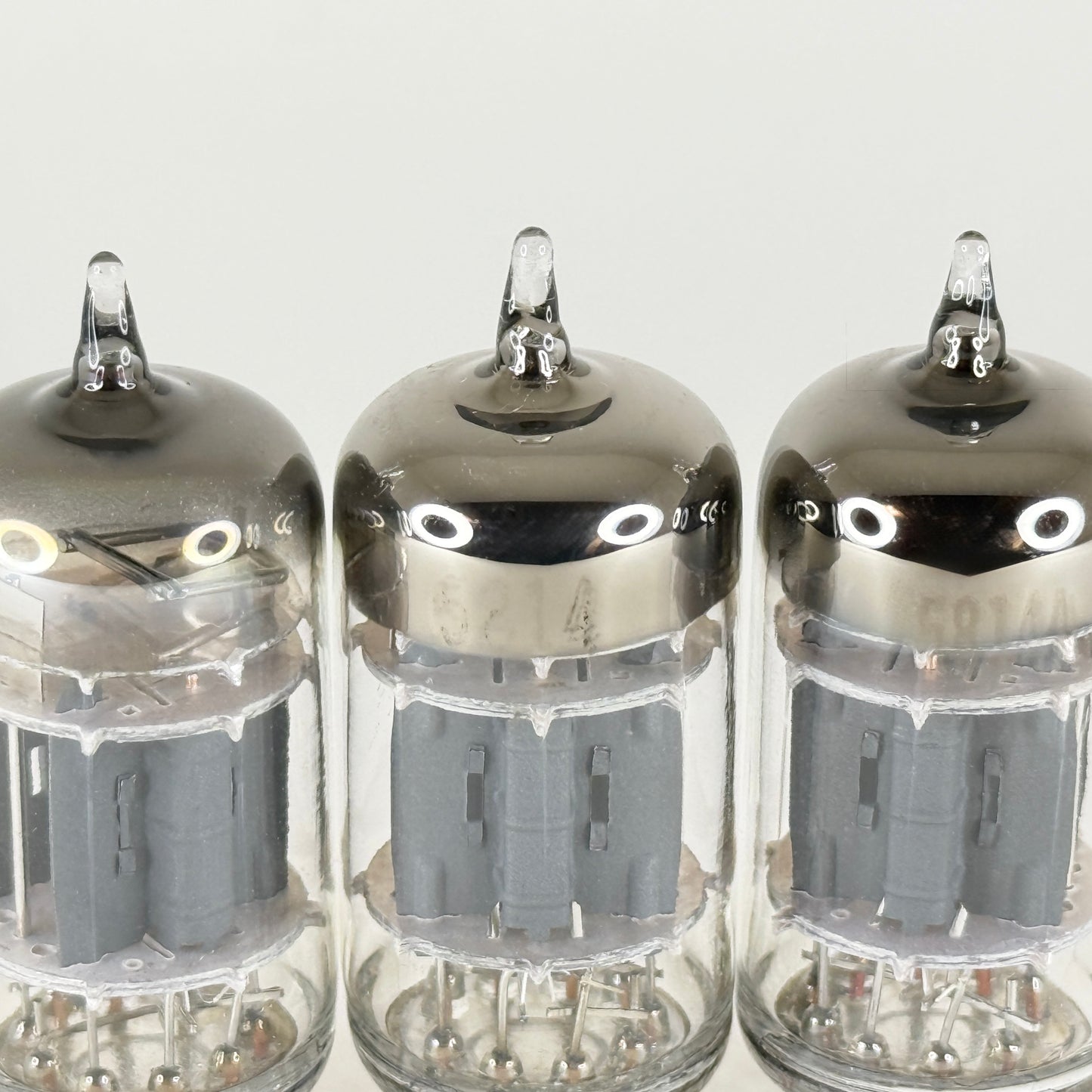 Tested Matched Trio Unbranded 5814A Tubes Gray Plates Halo Getters 5814 A Tubes
