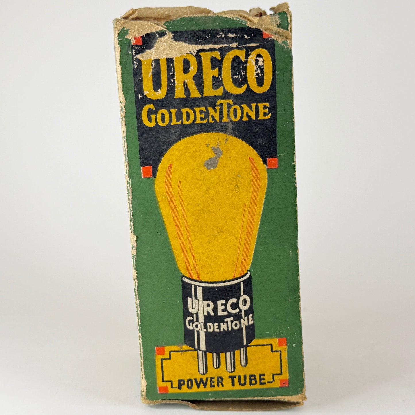 (1) Tested Ureco 112 Tube Goldentone Gold Glass Type 12 Radio Tube Vacuum Tube