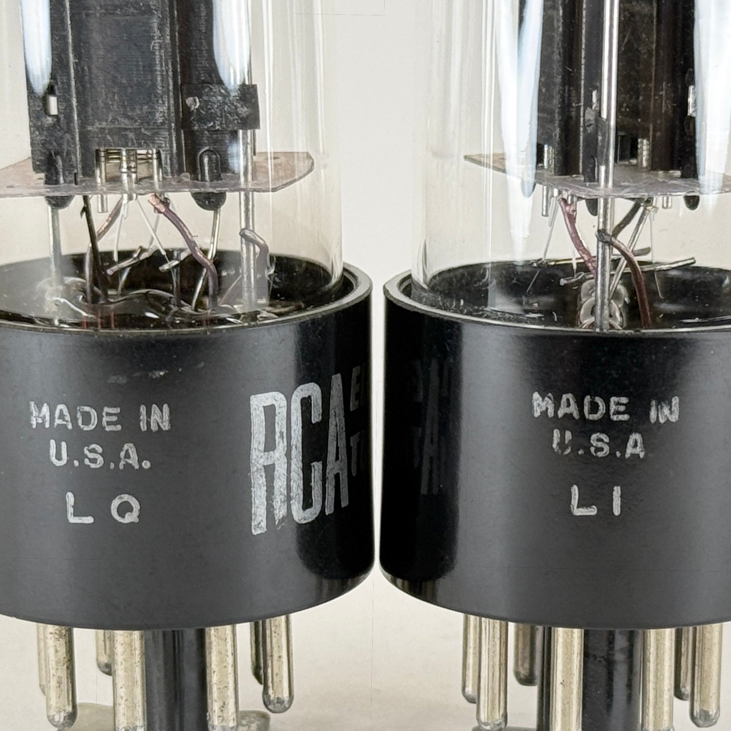 Tested Matched Pair RCA 6SN7GT Tubes Reinforced Rods Black Plates Codes L1 LQ