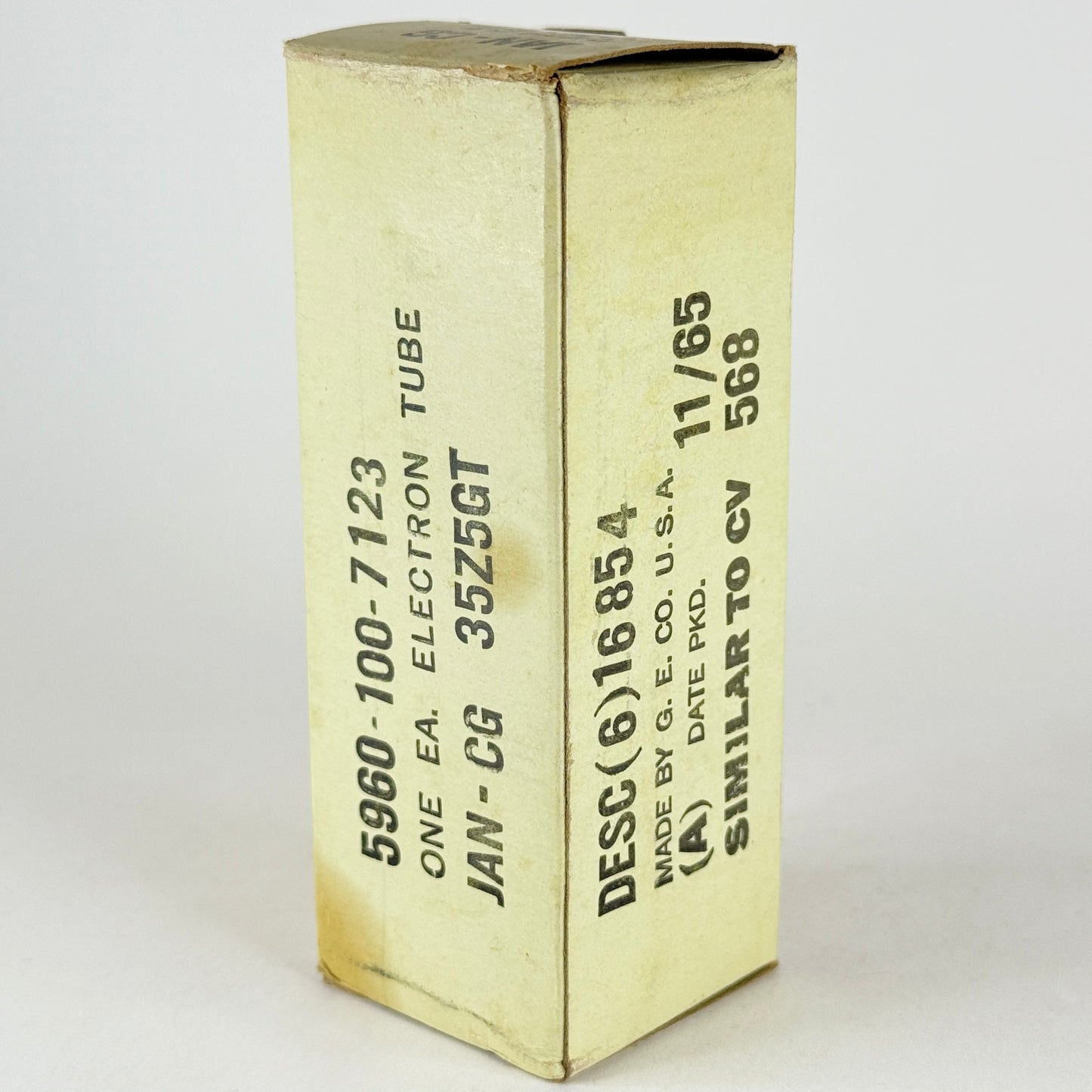 (1) Tested 1965 GE JAN CG 35Z5GT Tube with Box Date Code 65-17/66-04 (a)