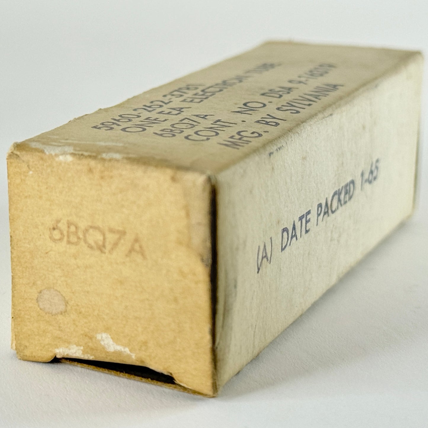 (1) Tested 1965 Sylvania 6BQ7A Tube with Box Date Code 6513 Mil Spec Twin Triode