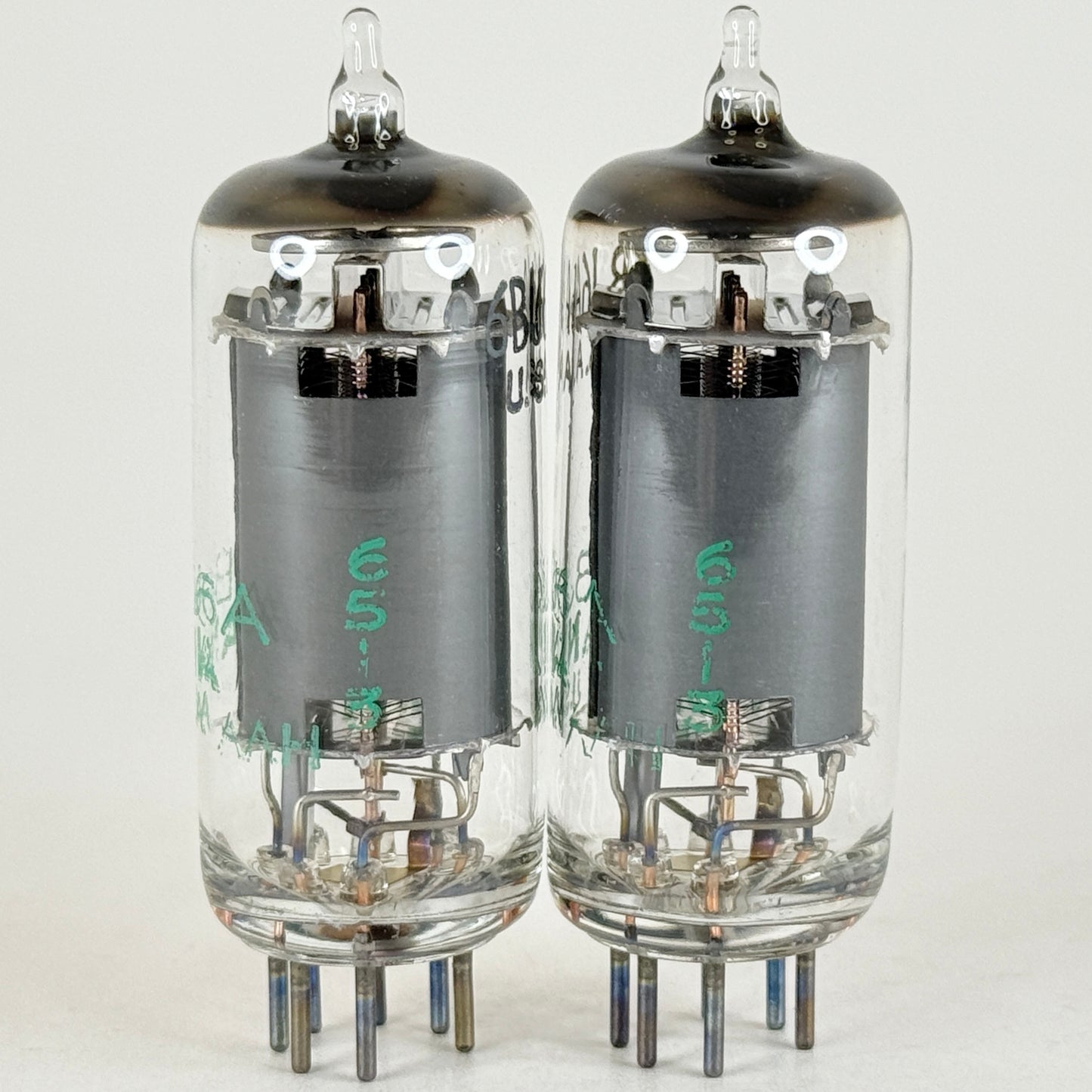 Tested Matched Pair 1965 Sylvania JHS 6BJ6A Tubes Mil Spec Codes 65-13 Pentodes