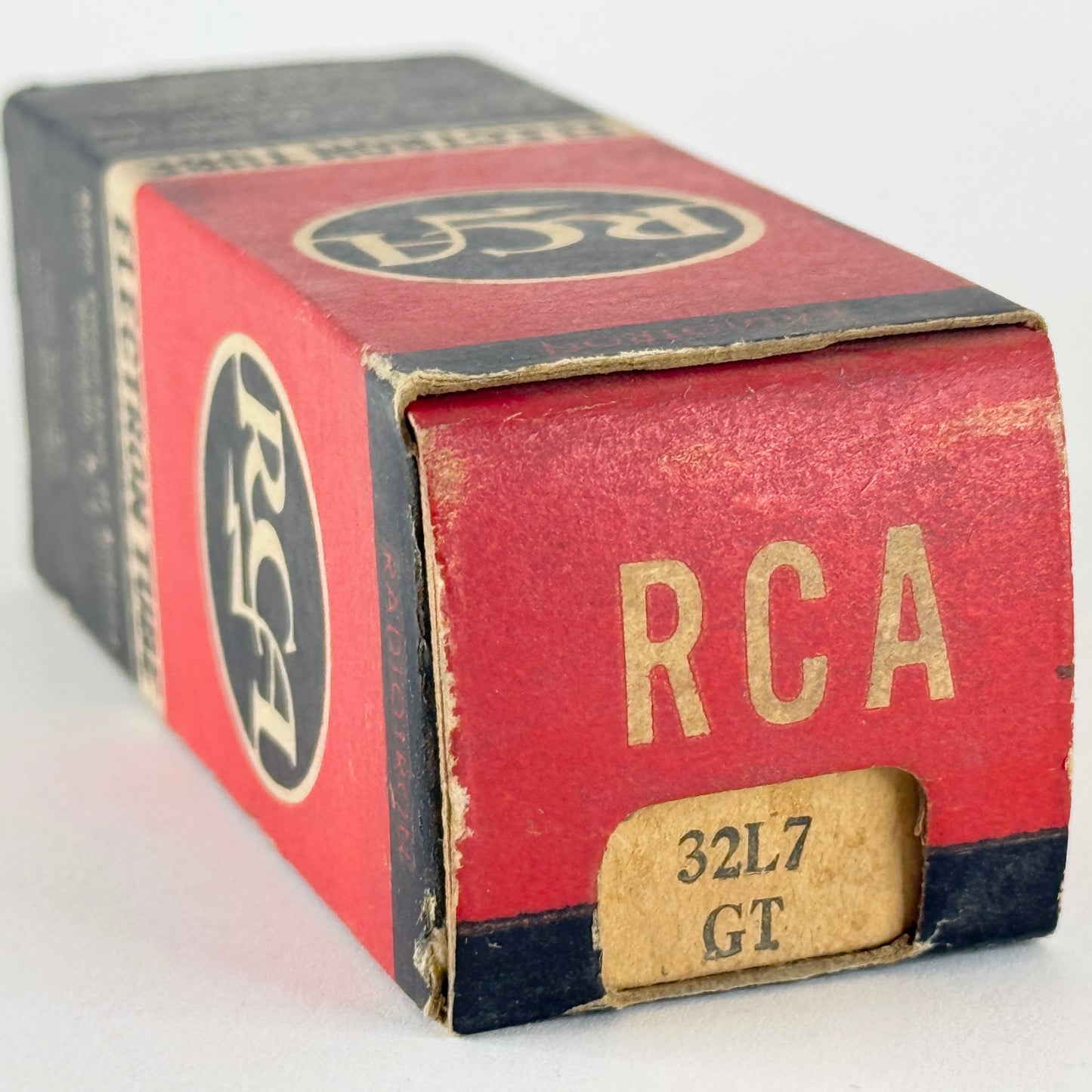 (1) Tested 1956 RCA 32L7GT Tube with Box Black Glass Date Code 643 32L7 GT Tube