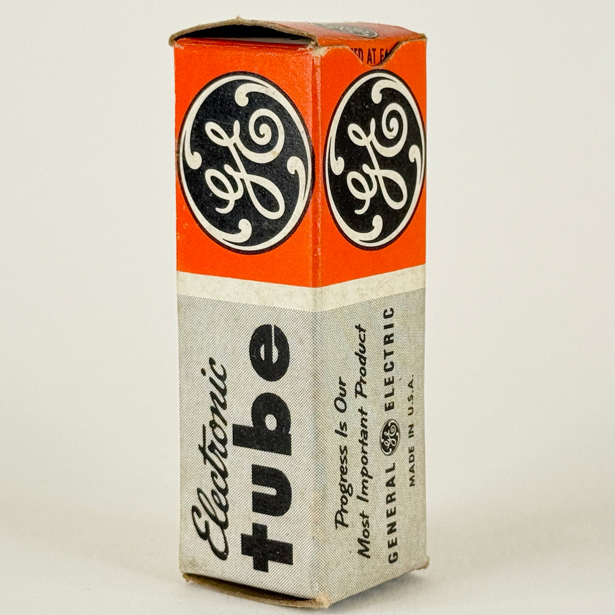 (1) Tested GE 12AU7A Tube with Box Copper Posts Code 61-48 Gray Plates 12AU7 A