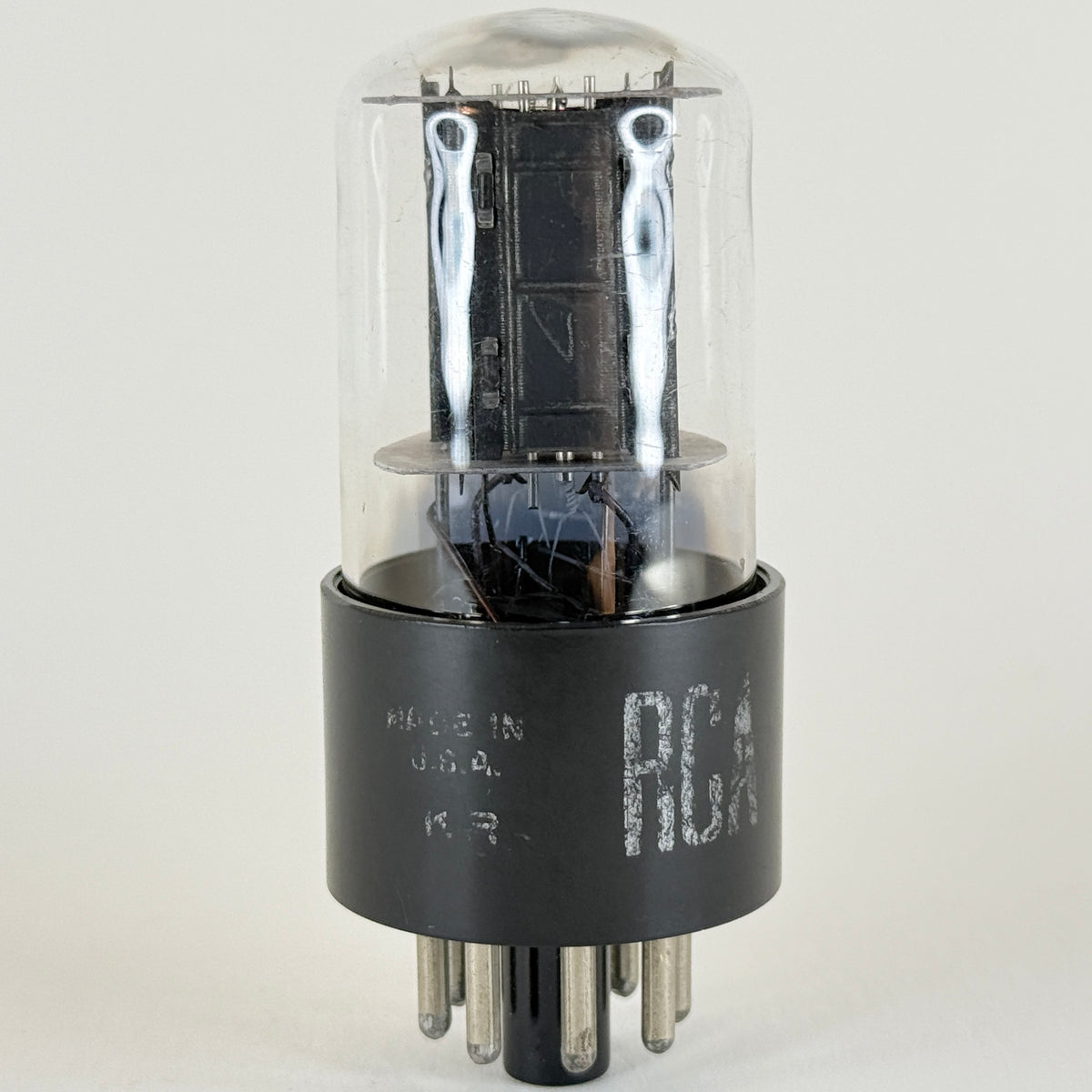 (1) Tested RCA 6SN7GTB Tube Code KR Black Offset Plates Bottom D Getter 6SN7GT