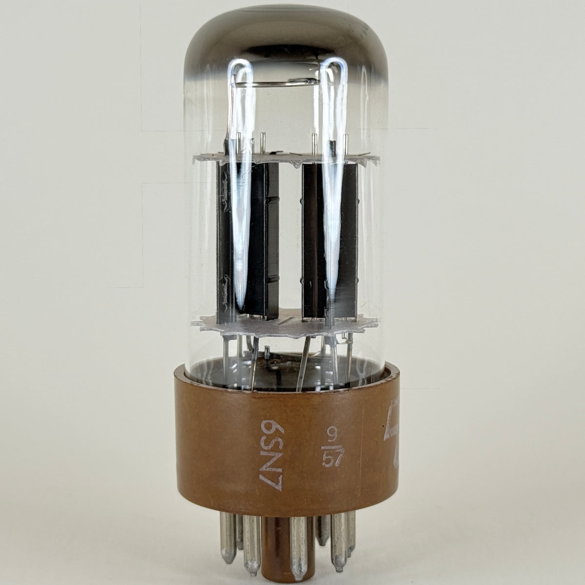 (1) Tested Eico 6SN7 Tube Brown Base (Tung Sol 6SN7WGTA Equivalent) Tall Bottle Halo Getter