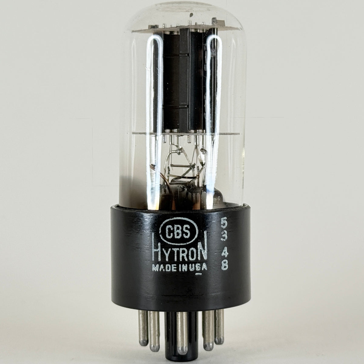 (1) Tested CBS Hytron 6SN7GTB Tube Tall Bottle Black T Plates Code 53-48 6SN7 GT