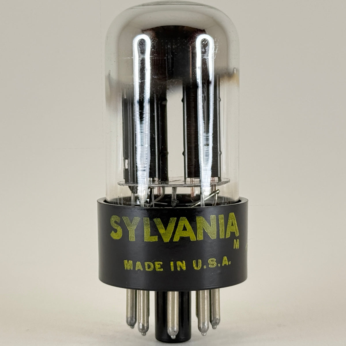 (1) Tested Sylvania 6SN7GTB Tube Chrome Dome Black Angled Plates Code EC 6SN7GT