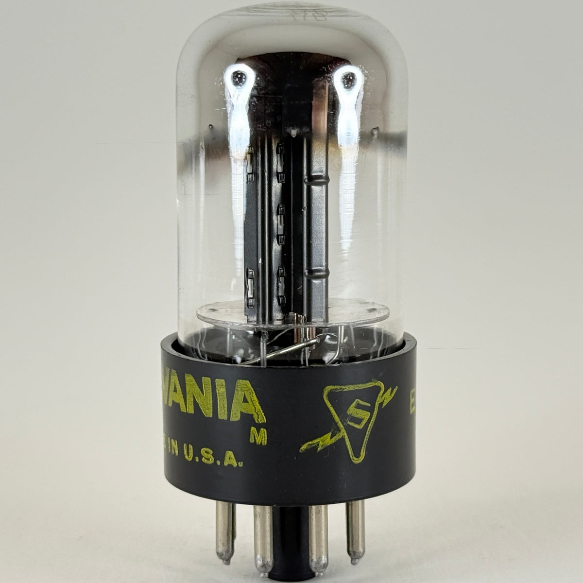 (1) Tested Sylvania 6SN7GTB Tube Chrome Dome Black Angled Plates Code EC 6SN7GT