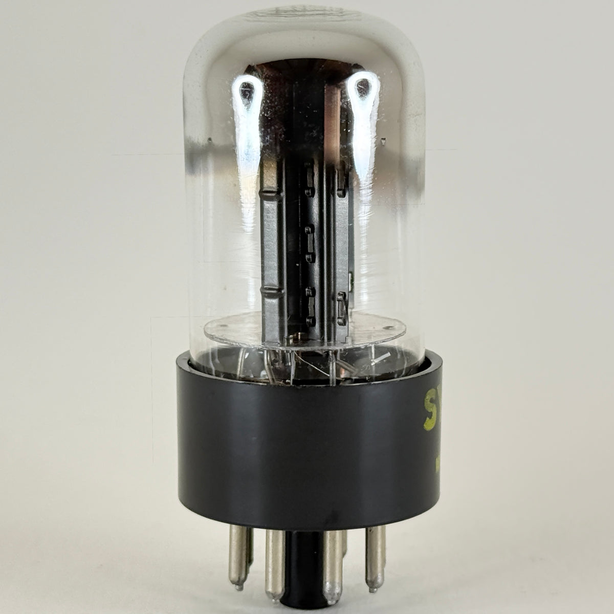 (1) Tested Sylvania 6SN7GTB Tube Chrome Dome Black Angled Plates Code EC 6SN7GT