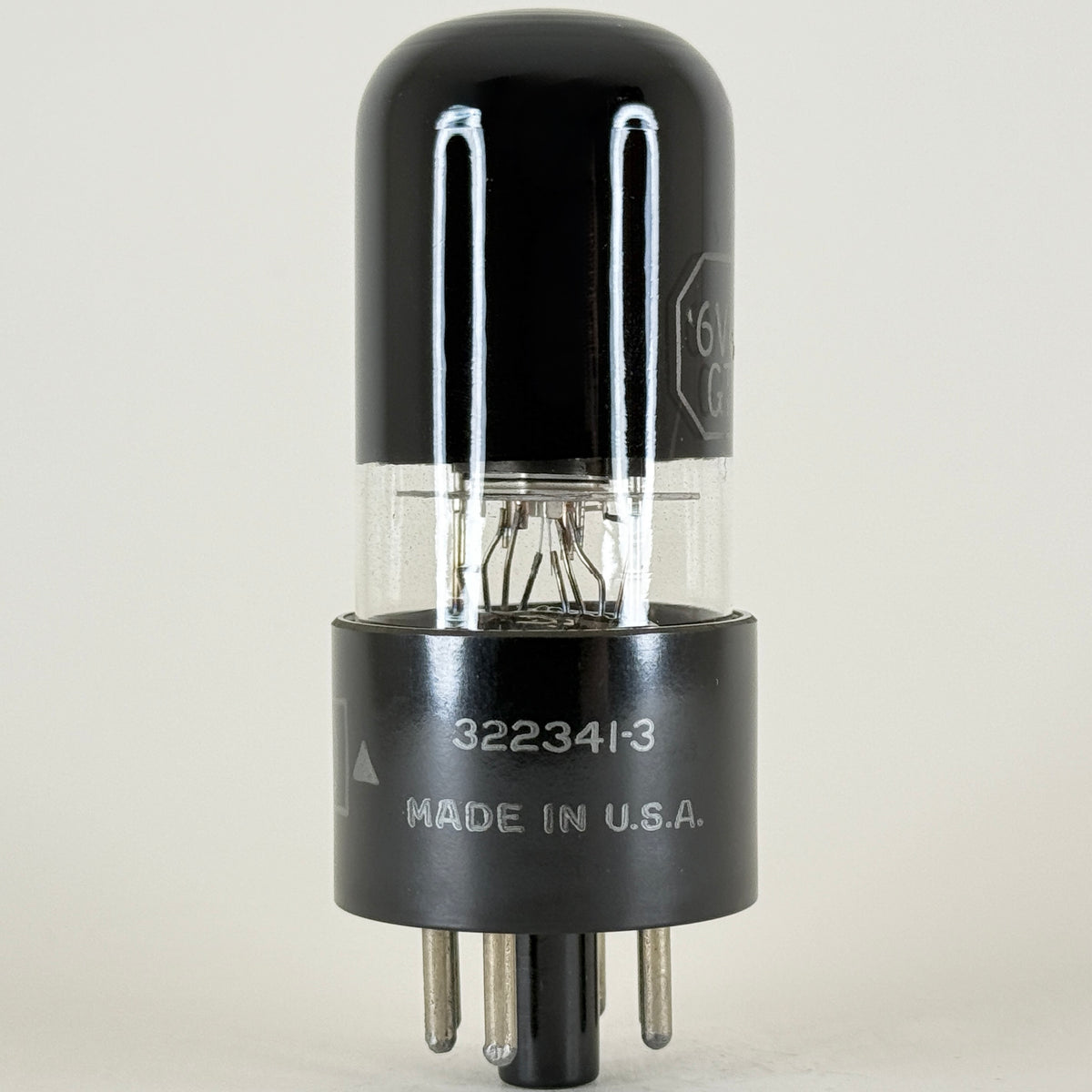 (1) Tested Delco 6V6GT Tube Tung Sol EIA Black Glass Black Plate D foil 341-3