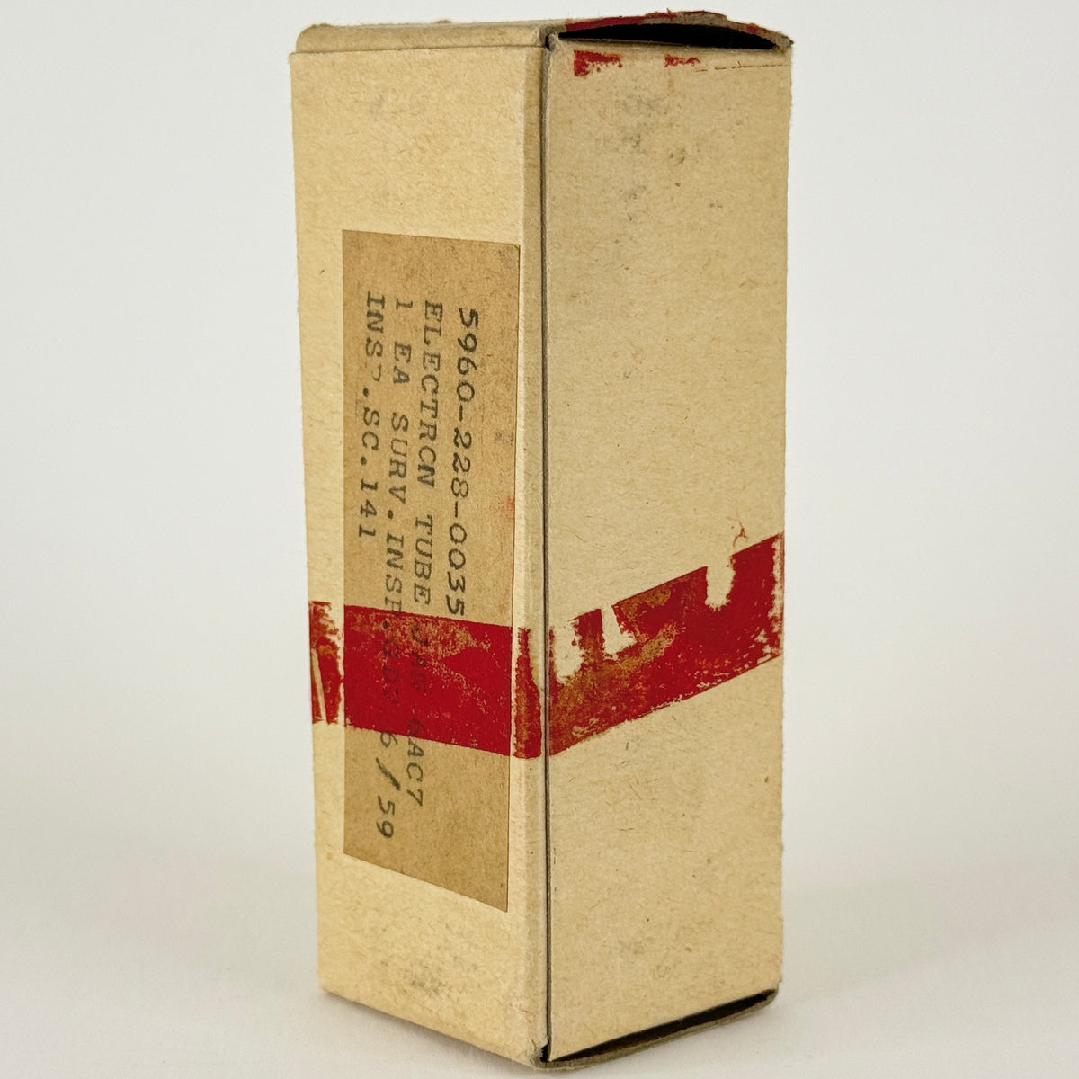 (1) Tested 1959 GE JAN 6AC7 Tube VT-112 with Box Code 73H5 Mil Spec Vacuum Tube