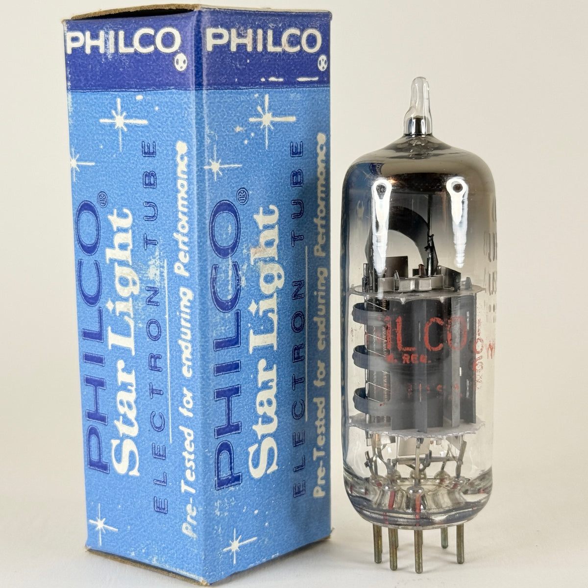 (1) Tested Philco 6JE8 Tube with Box High Mu Triode Sharp Cutoff Pentode Tube