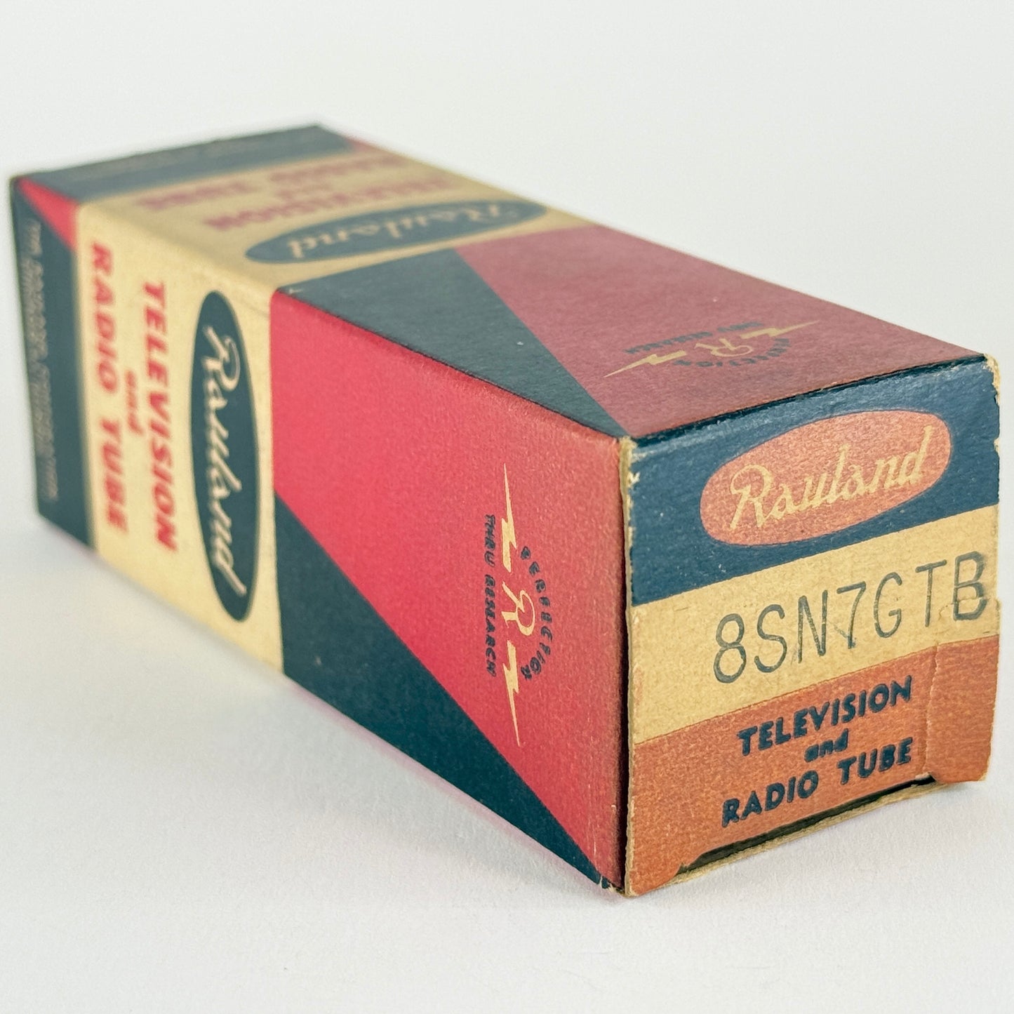 (1) Tested Rauland 8SN7GTB Tube with Box Black Angled T Plates Date Code 7-26