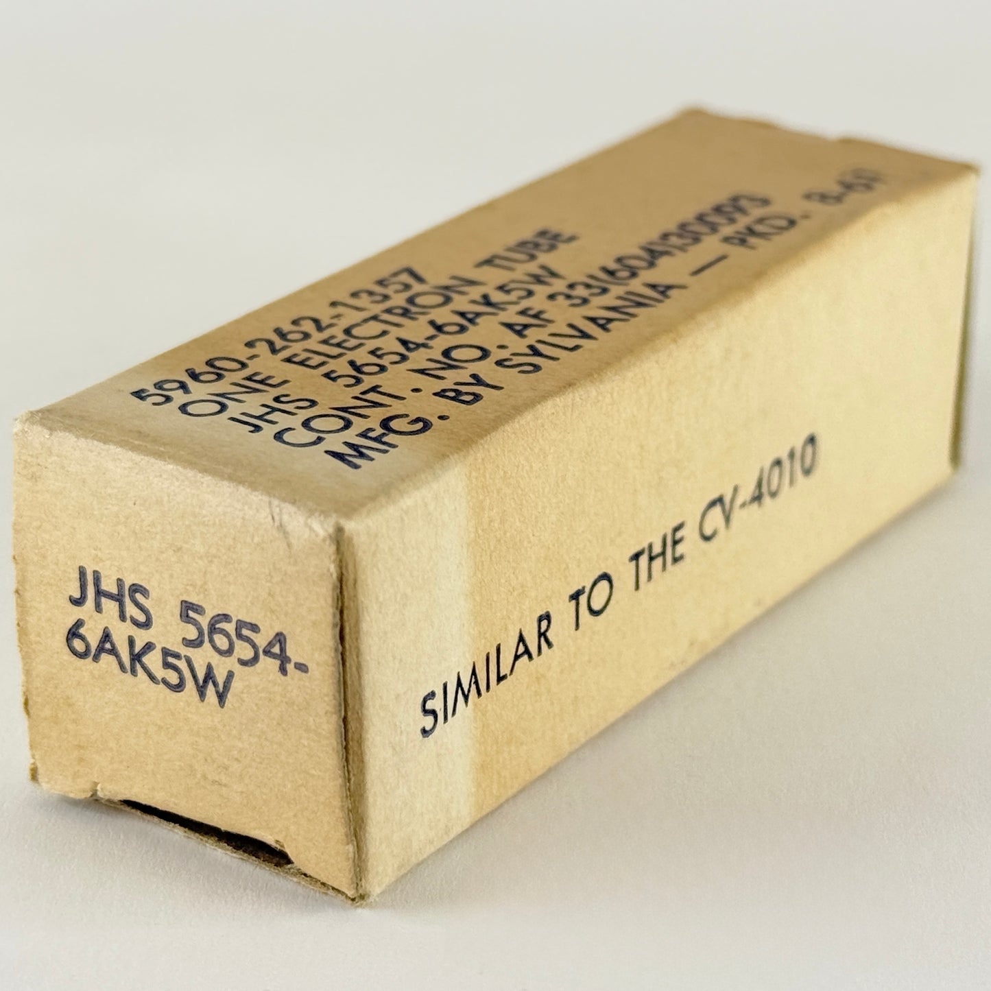 (1) Tested 1961 Sylvania JHS 5654 6AK5W Tube with Box Mil Spec 6AK5 W Tube