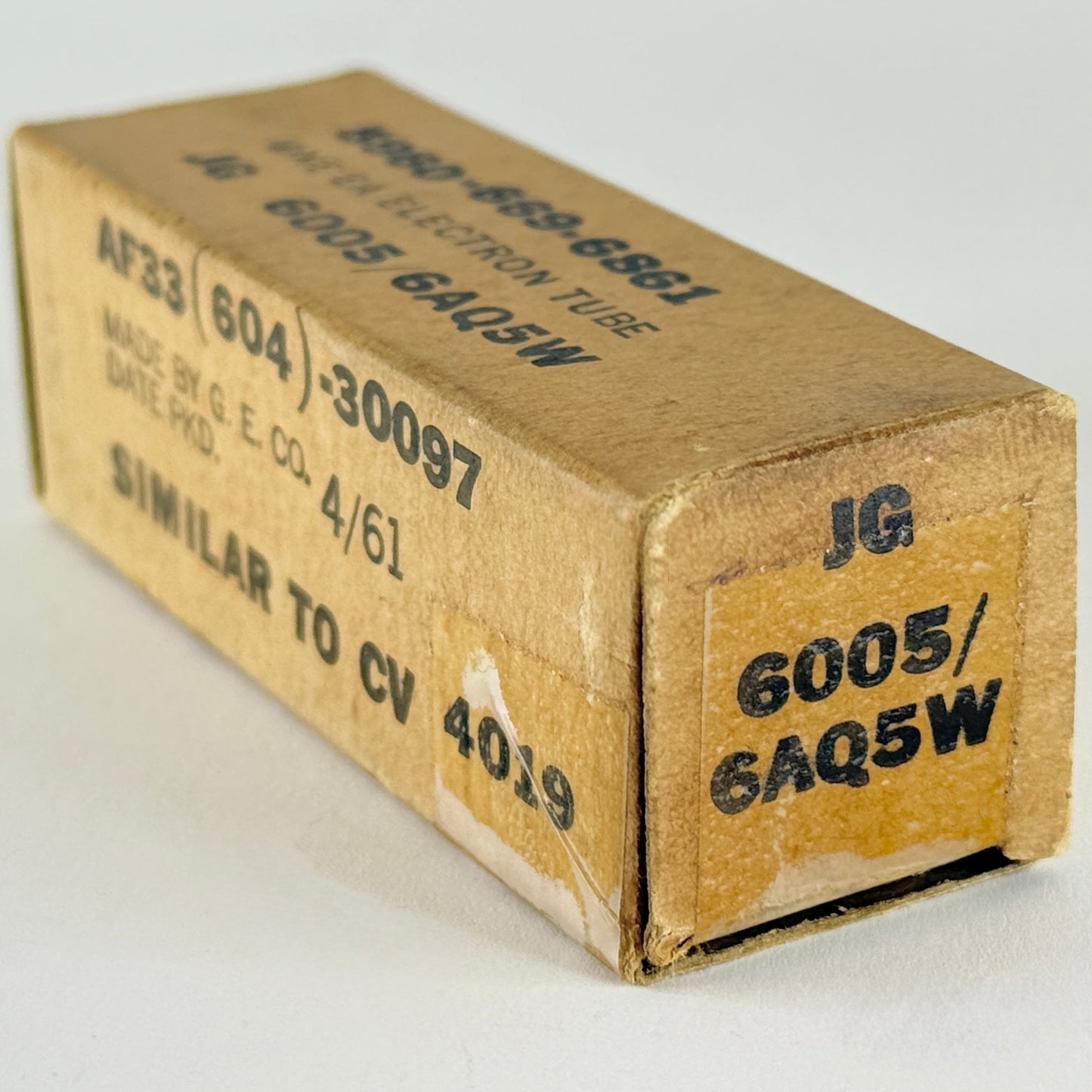 (1) Tested 1961 GE JG 6005 6AQ5W Tube and Box Code 62-30 General Electric 6AQ5 W