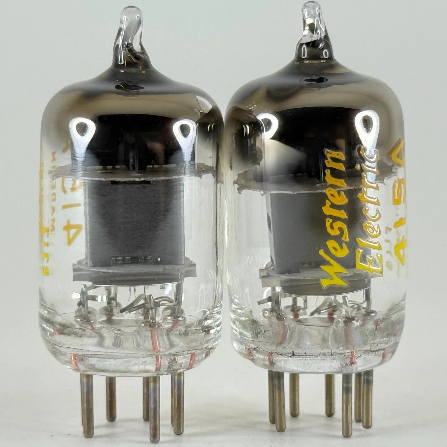 Tested Matched Pair 1960s Western Electric 415A Tubes Black Plates 6113 & 6313