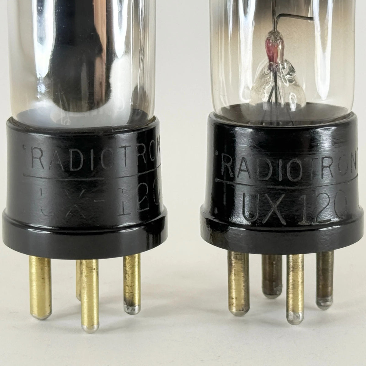 Tested Balanced Matched Pair RCA Radiotron UX-120 Tubes Type 20 UX 120 Tubes (c)