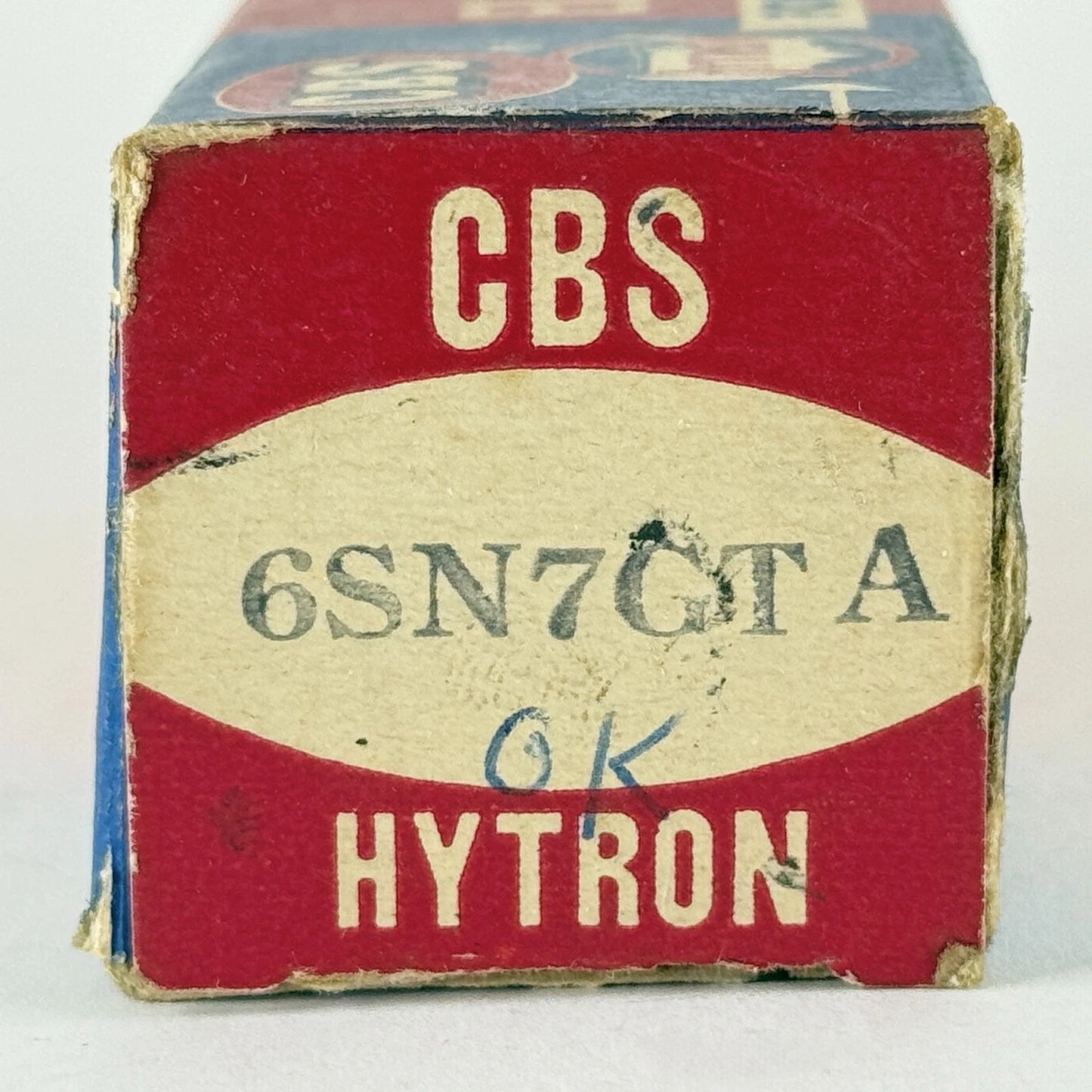 (1) Tested CBS 6SN7GTA Tube with Box Black Plates Date Code 5517 6SN7 GTA