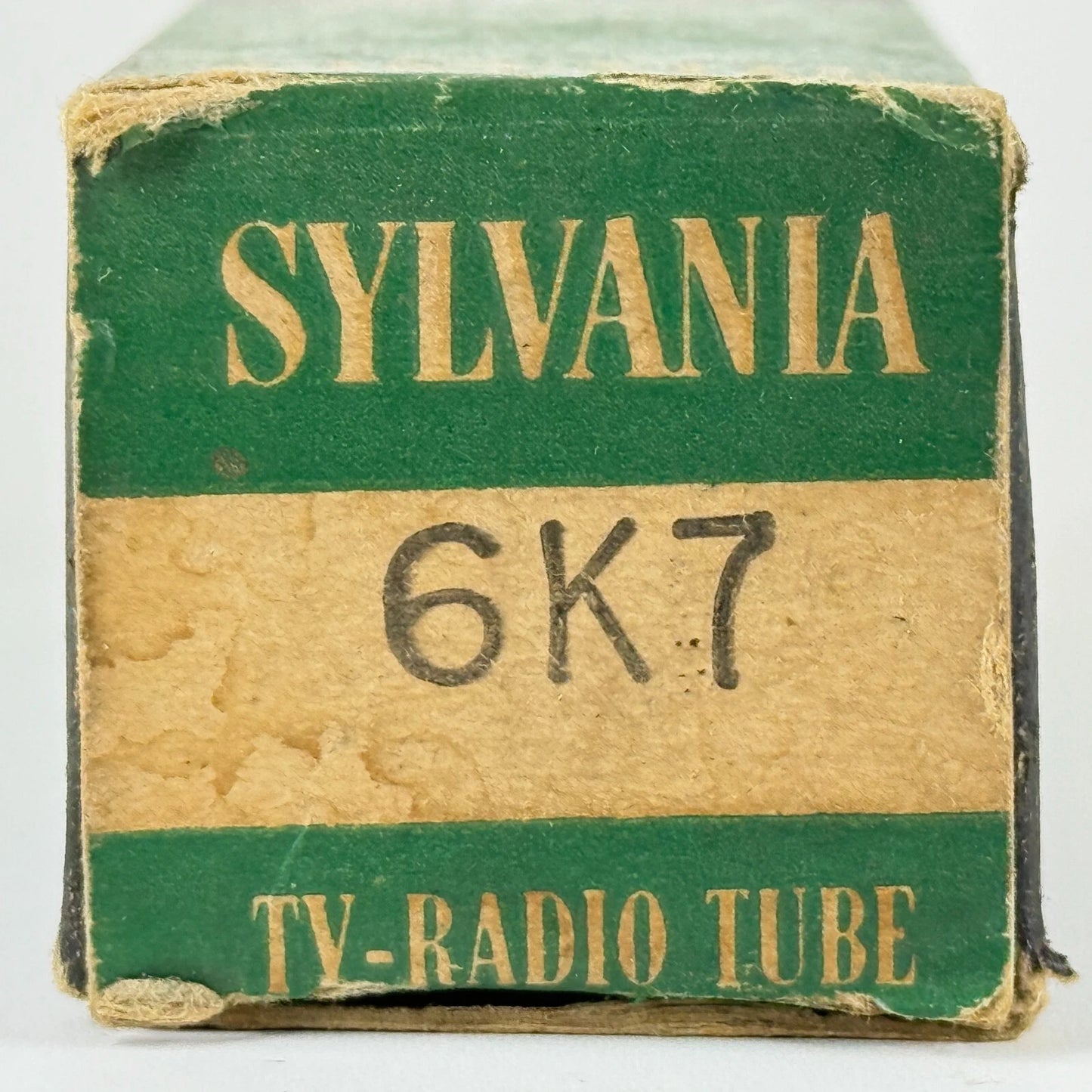 (1) Tested 1949 Sylvania 6K7 Tube with Box Code 9-13 Remote Cut Off Pentode Tube
