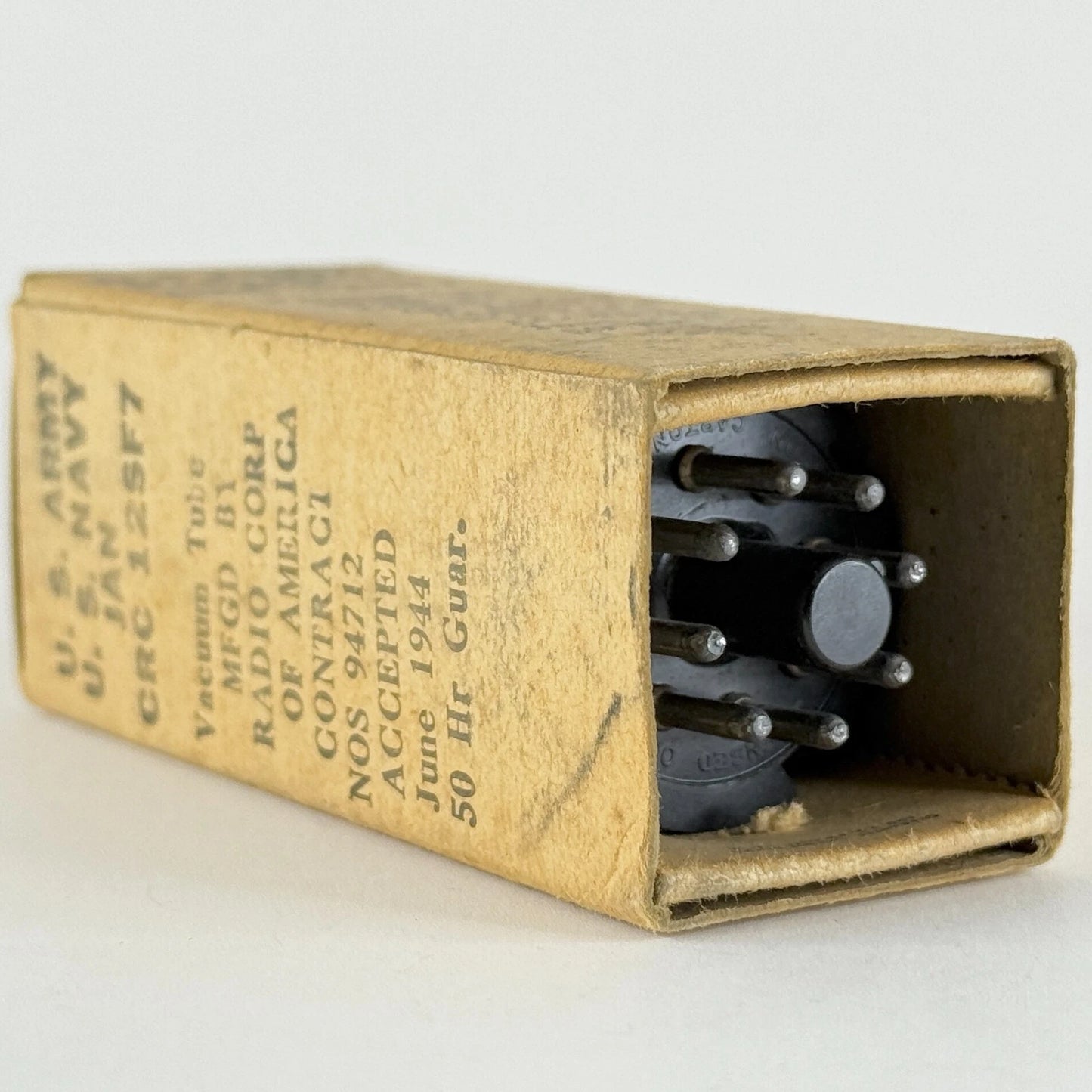 (1) Tested 1944 RCA JAN CRC 12SF7 Tube with Box Mil Spec Date Code H3E (b)