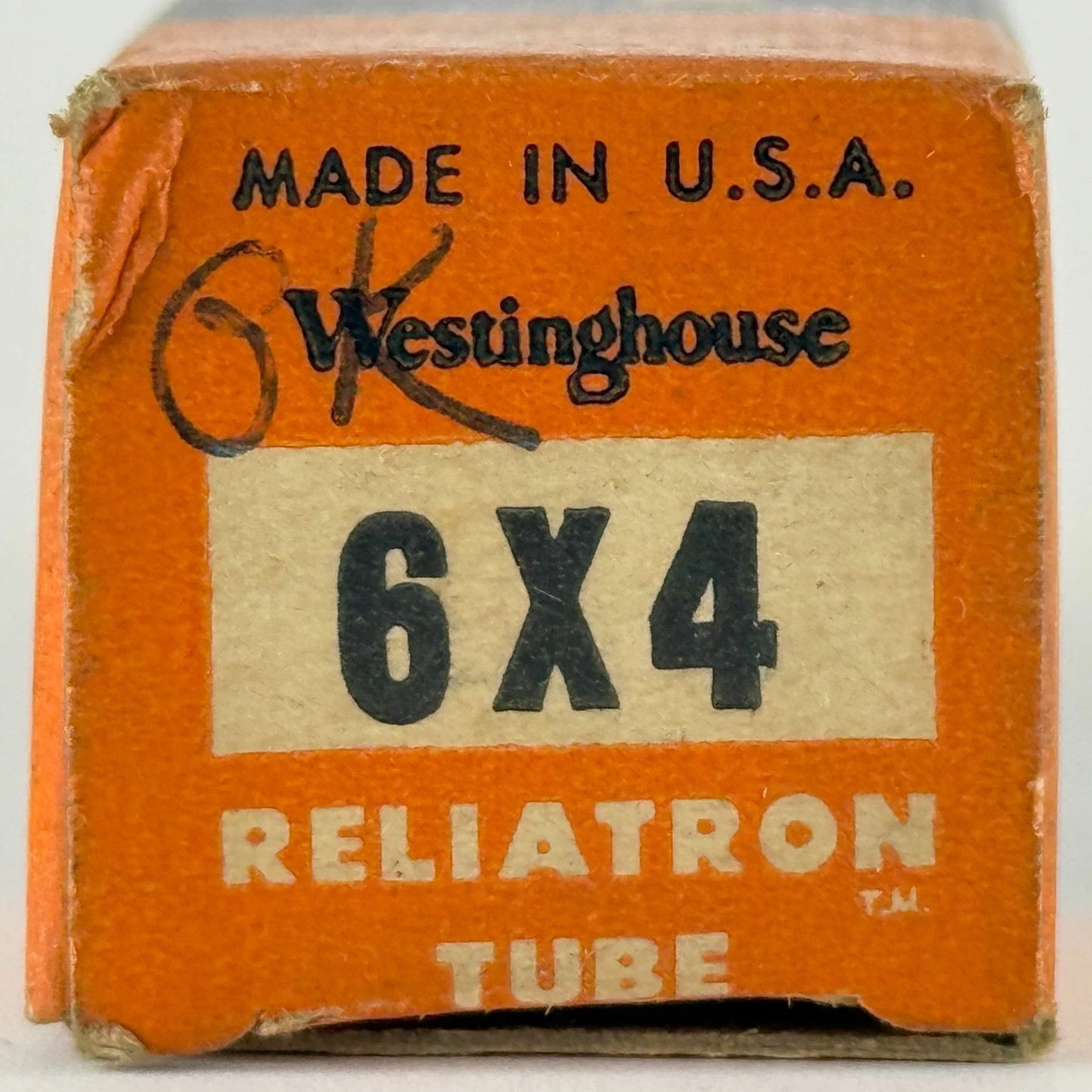 (1) Tested Westinghouse 6X4 Tube with Box Code 3R52 Full Wave Rectifier Tube