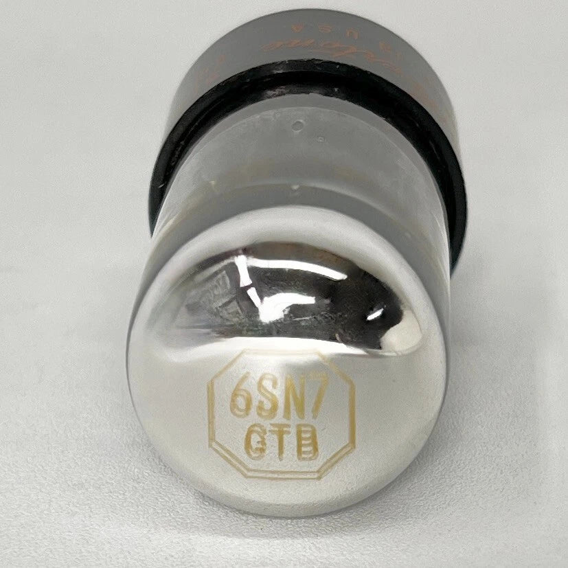 (1) Tested Balanced Silvertone 6SN7GTB Tube Chrome Dome Gray Code BJH 6SN7GT