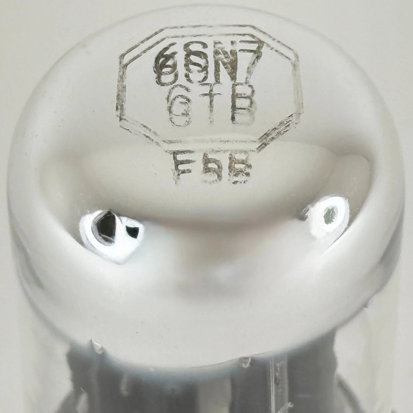 (1) Tested 1955 Sylvania 6SN7GTB Tube Black Angled T Plates Date Code BK 6SN7GT