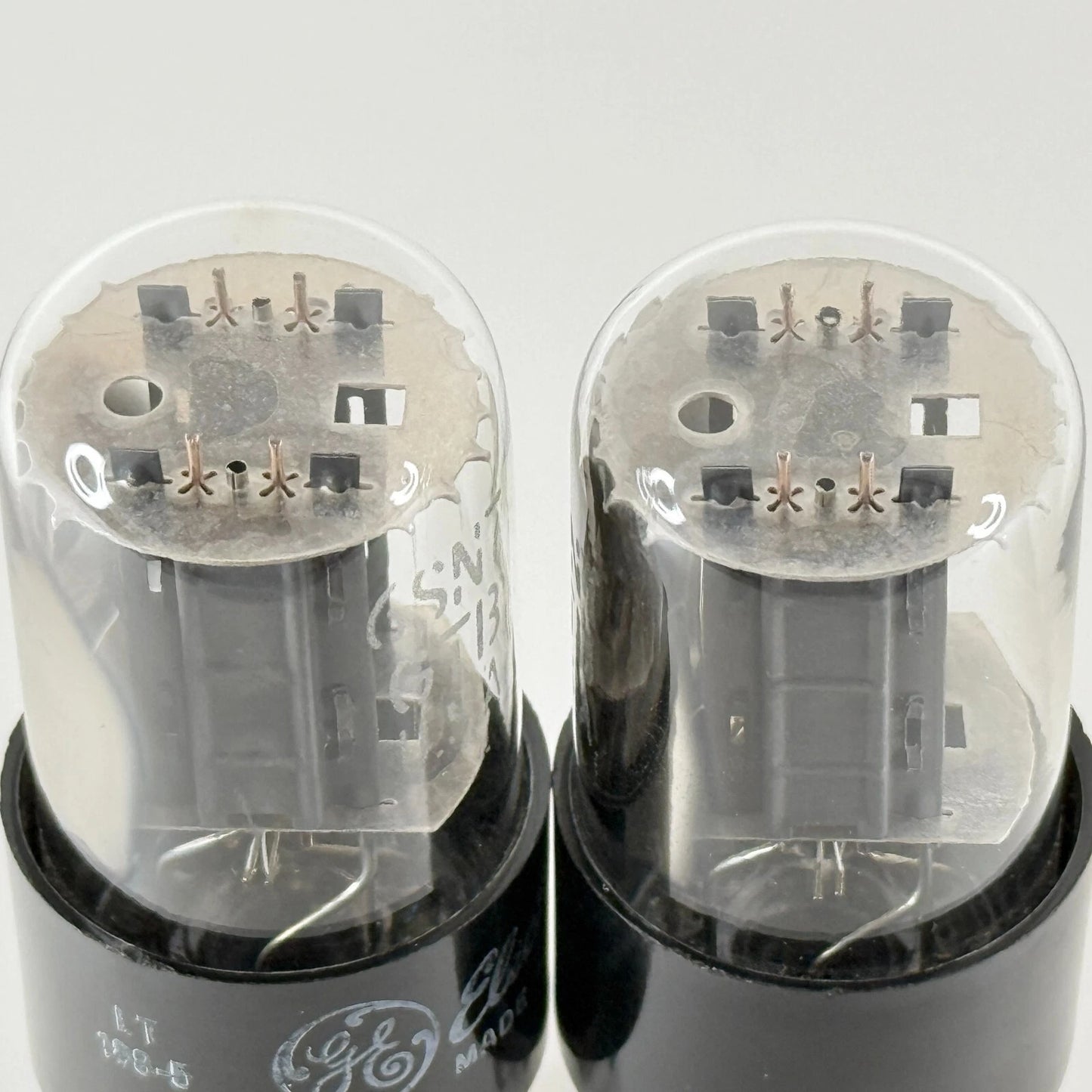 Matched Pair GE 6SN7GTB Tubes Gray Plates Round Getter Codes LT & 63-52 6SN7GT