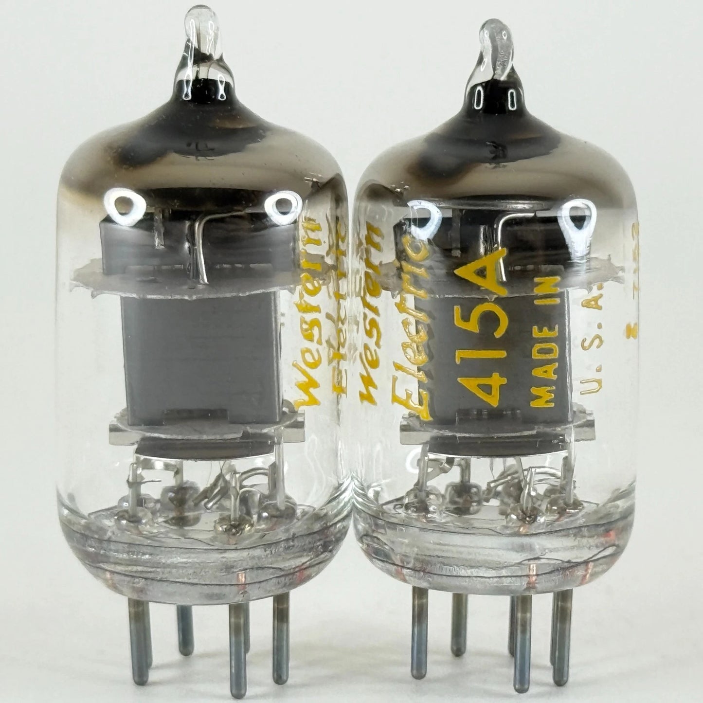 Tested Matched Balanced Pair 1971 Western Electric 415A Tubes O Ring Getter 7152