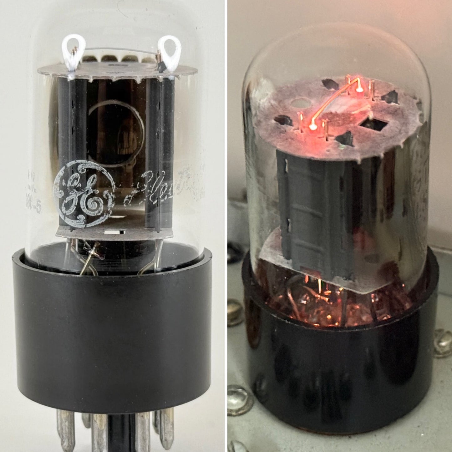 (1) Tested GE 6SN7GTB Tube Glow Top Filament O Getter Code LL 6SN7GT