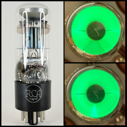 (1) Tested RCA 1629 Eye Tube Bright Green Code S6 Indicator Tube Magic Eye Tube