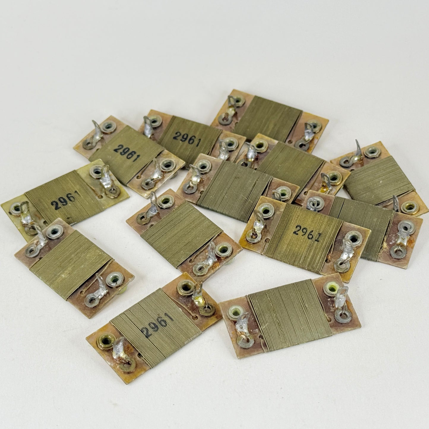 Lot of (13) Tested Vintage Flat Wound Resistors 2961 Flat Resistors 21 Ohm