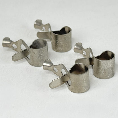Lot of (4) National Grid-Grip Tube Grid Cap Plate Cap 3/8" Spring Clamps Leads