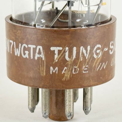 (1) Tested Tung Sol USN CTL 6SN7WGTA Tube 6SN7 Tall Bottle Horseshoe Halo Getter