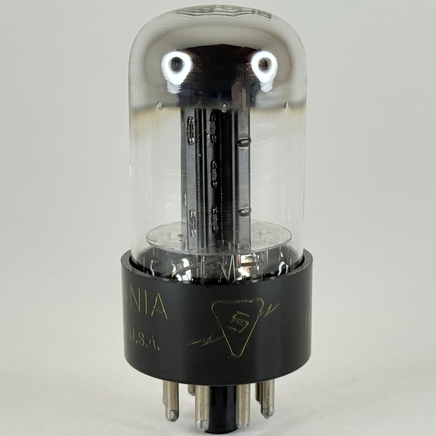 (1) Tested Sylvania 6SN7GTB Tube Black Plates Chrome Dome Date Code BJ 6SN7GT