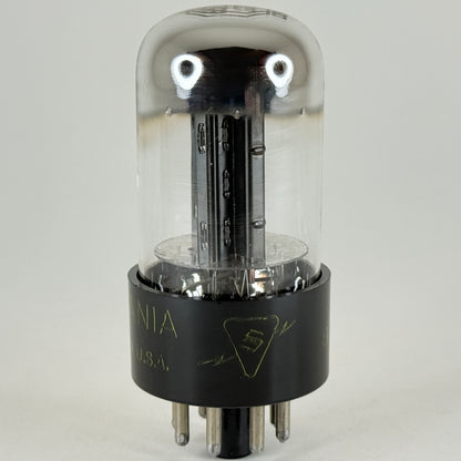 (1) Tested Sylvania 6SN7GTB Tube Black Plates Chrome Dome Date Code BJ 6SN7GT
