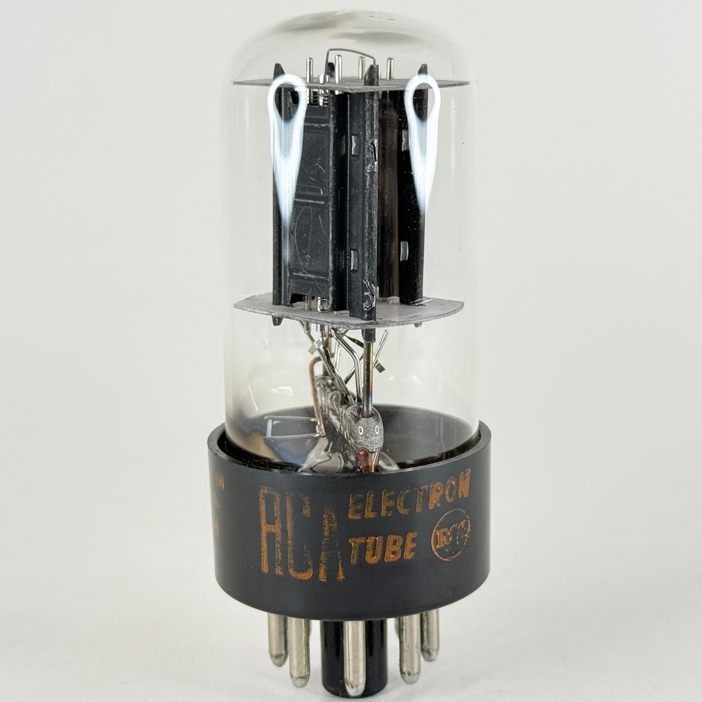 (1) Tested 1966 RCA 6SN7GTB Tube Tall Bottle Black Offset Plates Code BH 6SN7 GT