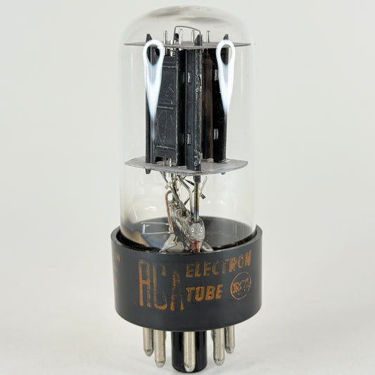 (1) Tested 1966 RCA 6SN7GTB Tube Tall Bottle Black Offset Plates Code BH 6SN7 GT
