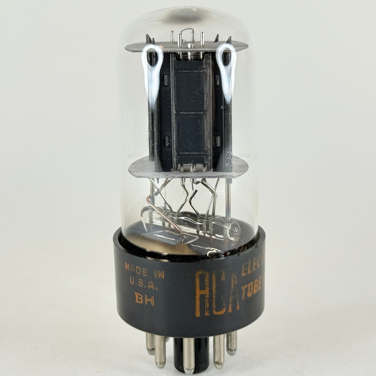 (1) Tested 1966 RCA 6SN7GTB Tube Tall Bottle Black Offset Plates Code BH 6SN7 GT