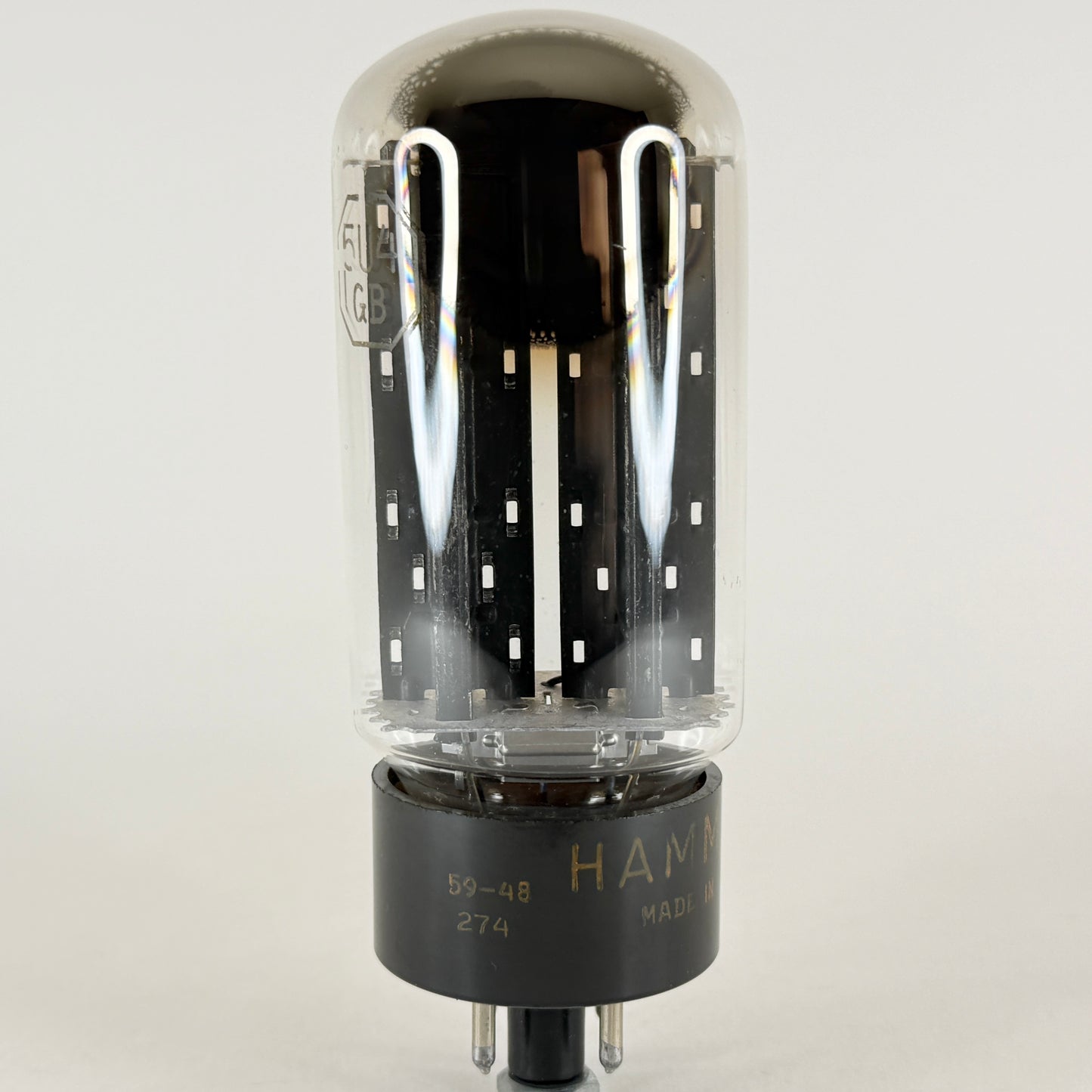 (1) Tested Hammond 5U4GB Tube Black Plate Top D Getter Code 59-48 RCA EIA 5U4 GB
