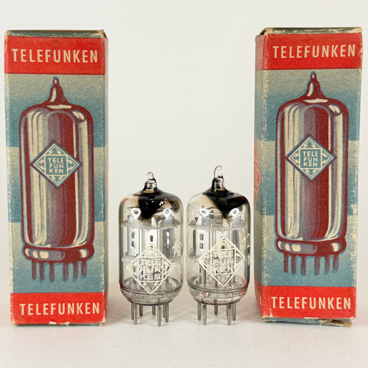 Tested Matched Pair Telefunken 12AL5 Tubes with Boxes Codes ha. Double Diode (a)