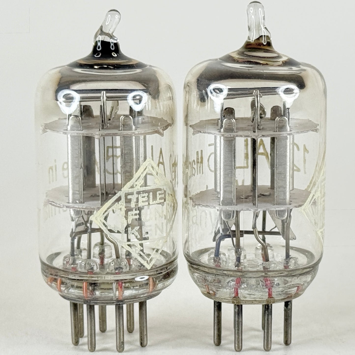Tested Matched Pair Telefunken 12AL5 Tubes Codes ha. Double Diode Tubes (b)
