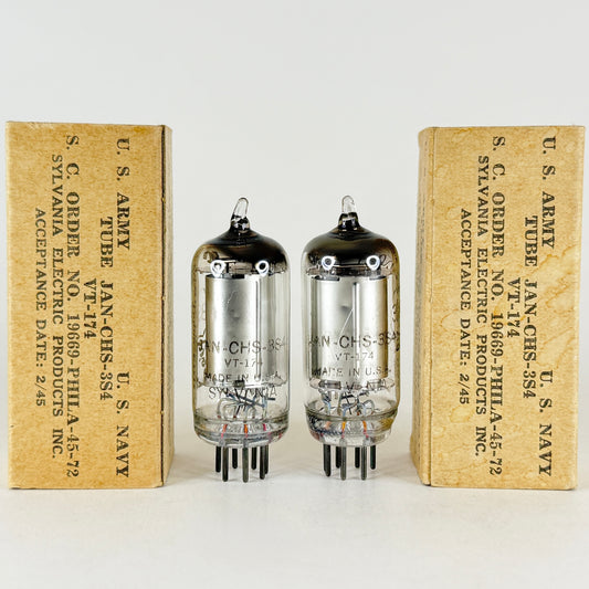 Tested Matched Pair 1945 Sylvania JAN CHS 3S4 Tubes with Boxes Date Codes E4 (a)
