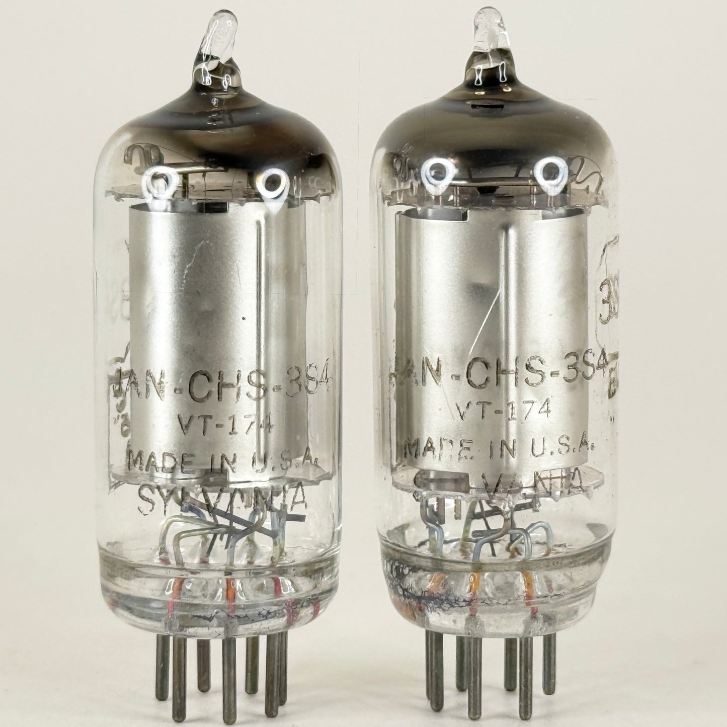 Tested Matched Pair 1945 Sylvania JAN CHS 3S4 Tubes with Boxes Date Codes E4 (a)