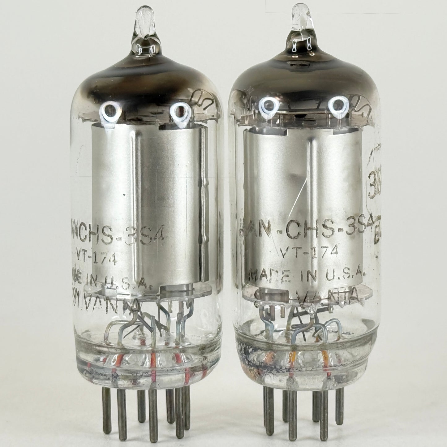 Tested Matched Pair 1945 Sylvania JAN CHS 3S4 Tubes with Boxes Date Codes E4 (a)