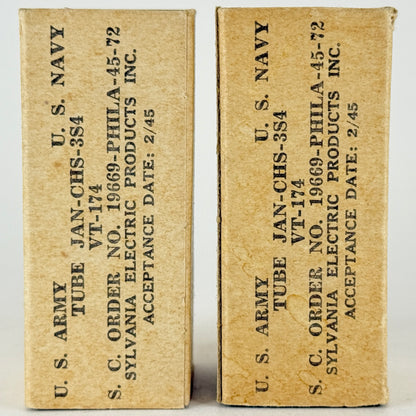 Tested Matched Pair 1945 Sylvania JAN CHS 3S4 Tubes with Boxes Date Codes E4 (a)