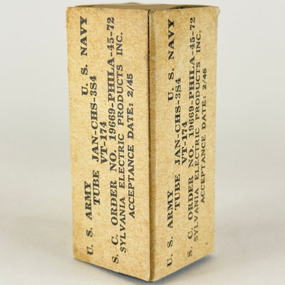 (1) Tested 1945 Sylvania JAN CHS 3S4 Tube with Box VT-174 Date Code E4 (a)
