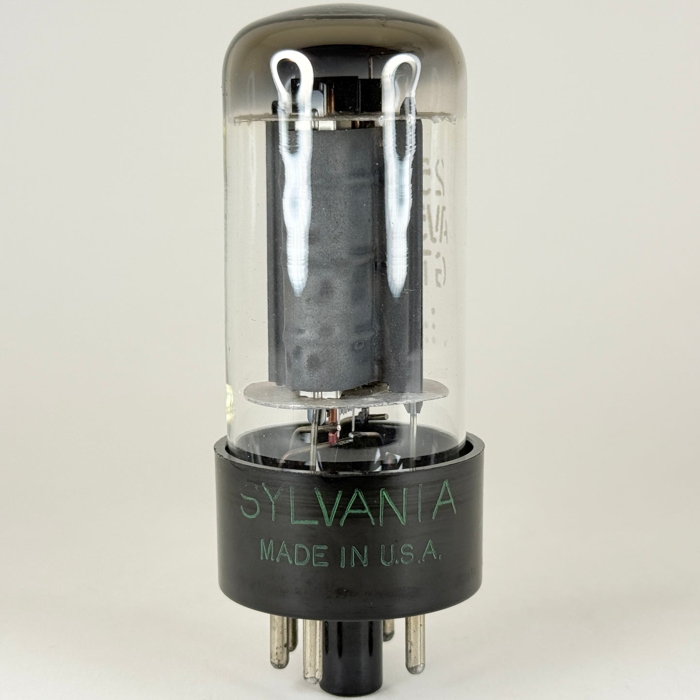 (1) Tested Very Strong Sylvania 25AV5GT Tube Gray Plates Halo Getter Pentode (d)