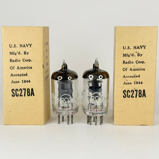 Tested Matched Pair 1944 RCA JRC 9003 Tubes VT-203 and Boxes Codes H3E (a)